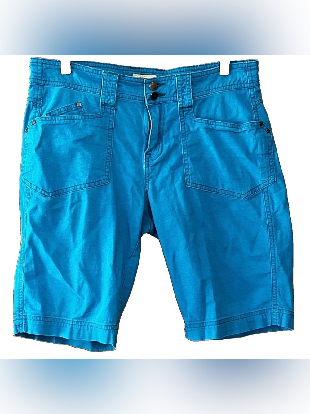 Royal Robbins Women's Size 6 Teal Blue Cotton Blend Hiking Shorts 30" x 9.5"